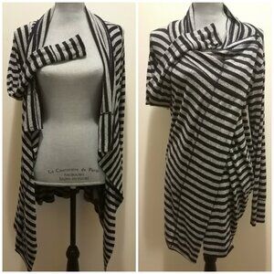 The Always Cardigan, Stripe (Long Cardigan with Pockets and Thumb Holes!)